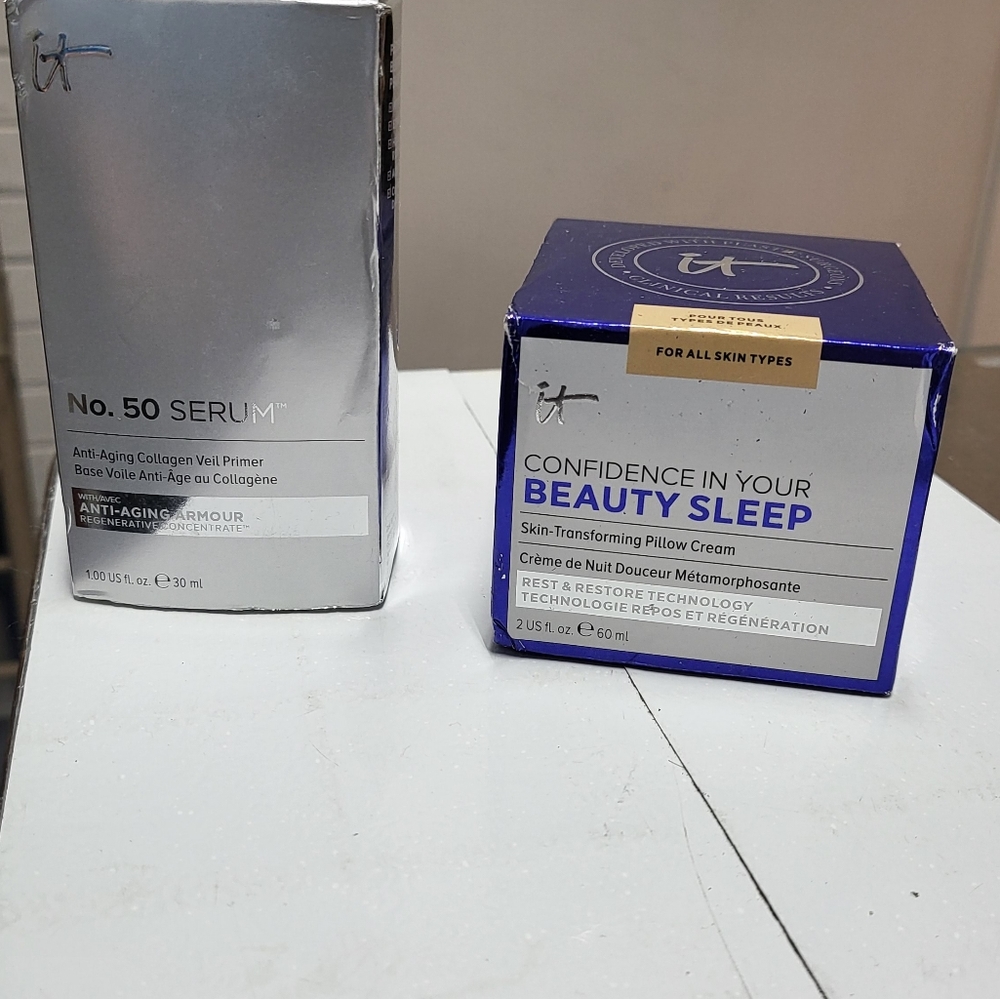 it Cosmetics "Confidence in your Beauty Sleep Cream " & "No. 50 Serum Anti-Aging